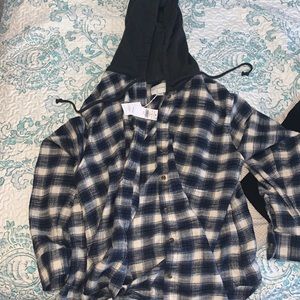 American Eagle Flannel with hoodie